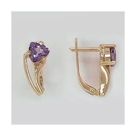 Серьги с английским замком из красного золота