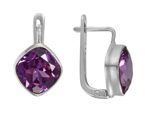 Серьги с английским замком из серебра