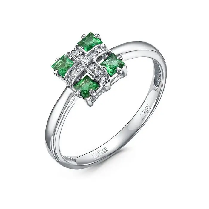 Кольцо декоративное из белого золота