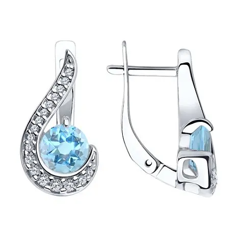 Серьги с английским замком из серебра