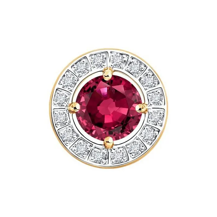 Подвеска бегунок из комбинированного золота