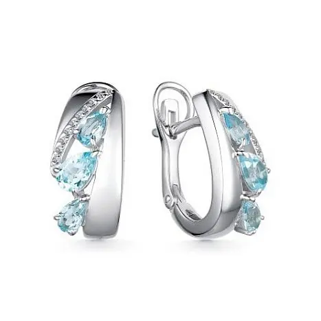 Серьги с английским замком из серебра