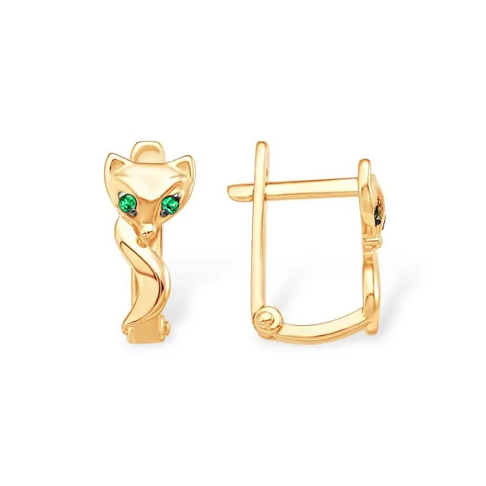 Серьги детские из красного золота