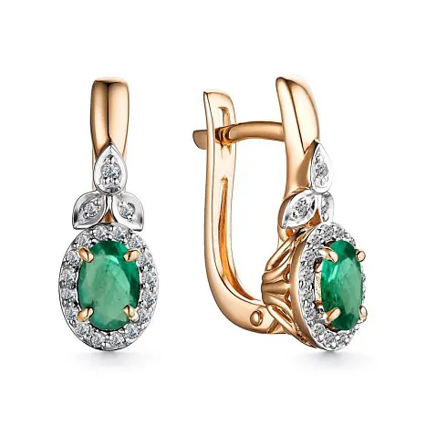 Серьги с английским замком из красного золота