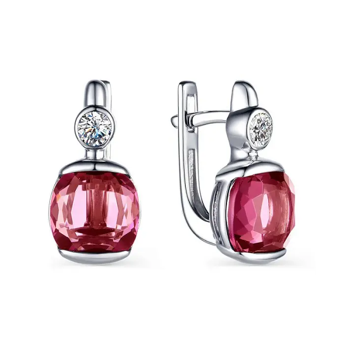 Серьги с английским замком из серебра