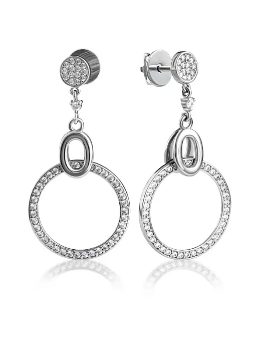 Серьги подвесные из серебра