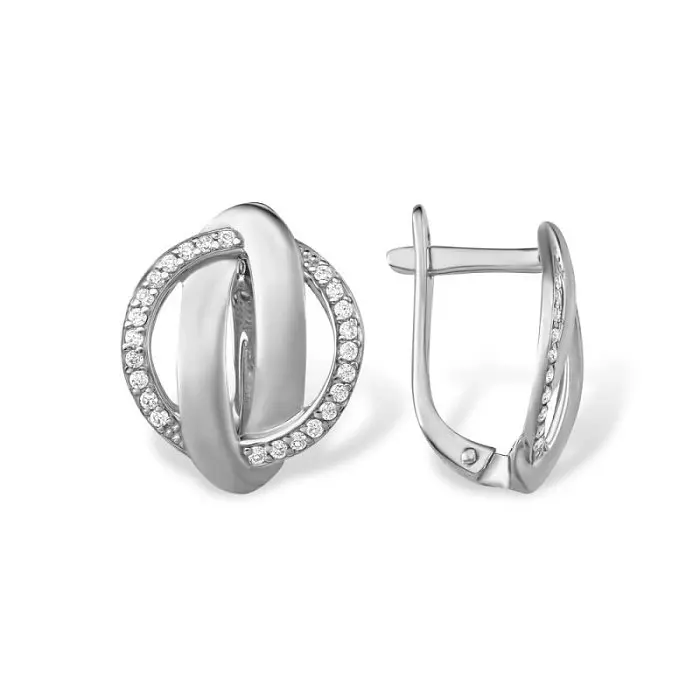 Серьги с английским замком из серебра