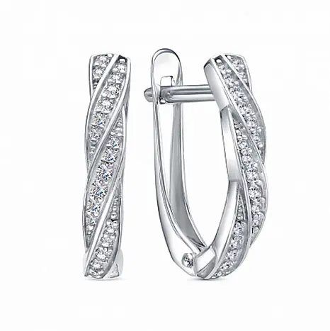 Серьги с английским замком из серебра