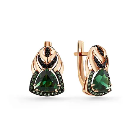Серьги с английским замком из красного золота