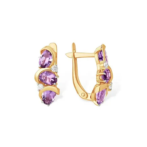 Серьги с английским замком из красного золота