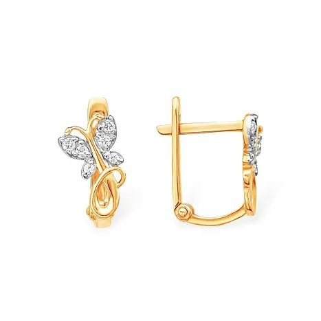 Серьги детские из красного золота