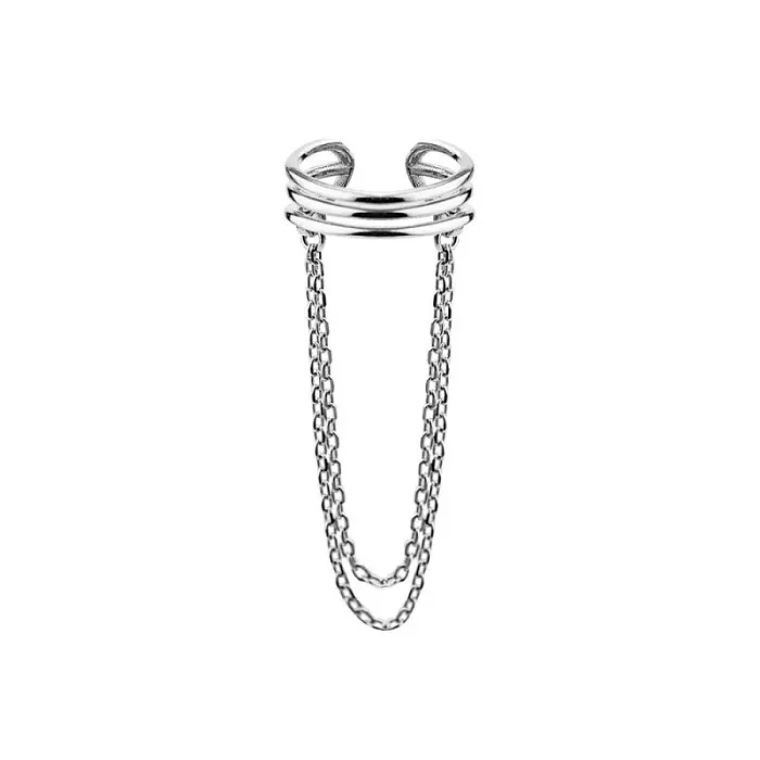 Серьги каффы из серебра