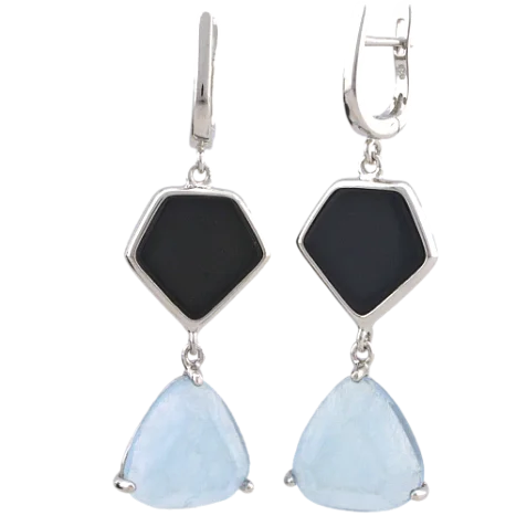 Серьги подвесные из серебра
