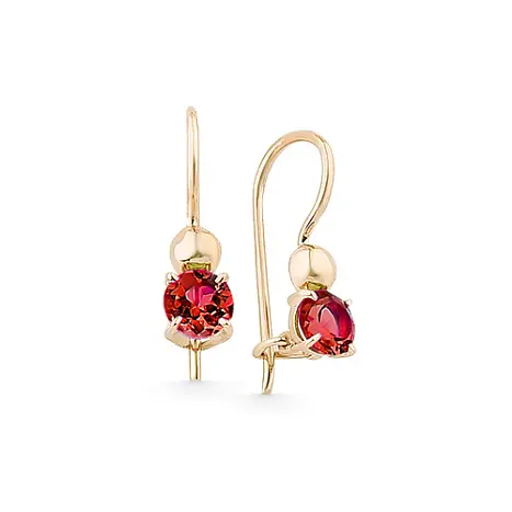 Серьги детские из красного золота