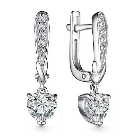 Серьги подвесные из серебра