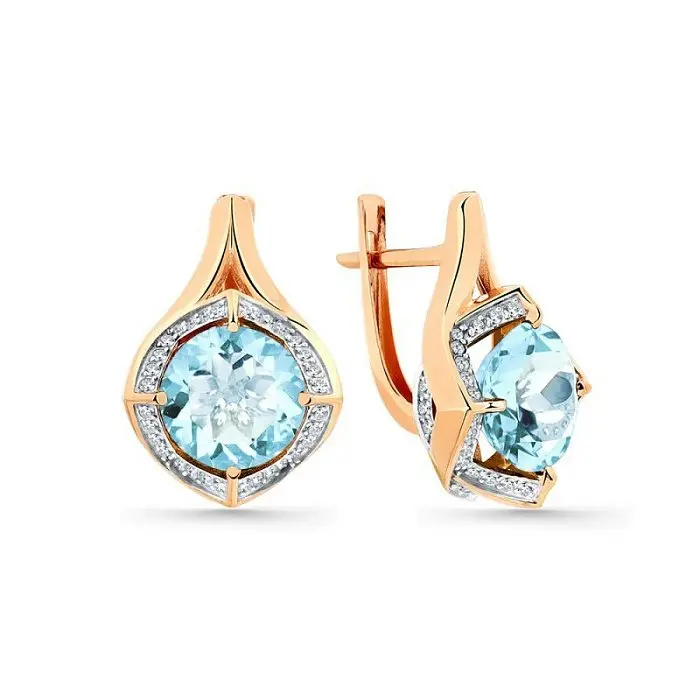 Серьги с английским замком из красного золота