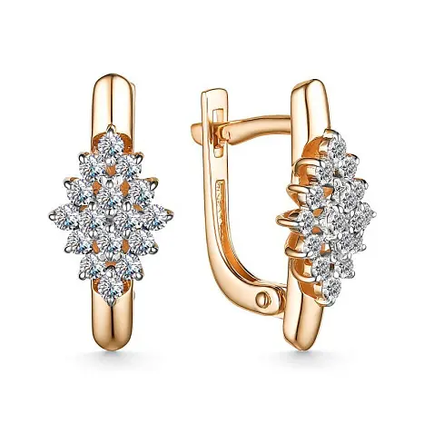 Серьги с английским замком из красного золота