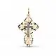 Подвеска крест из комбинированного золота