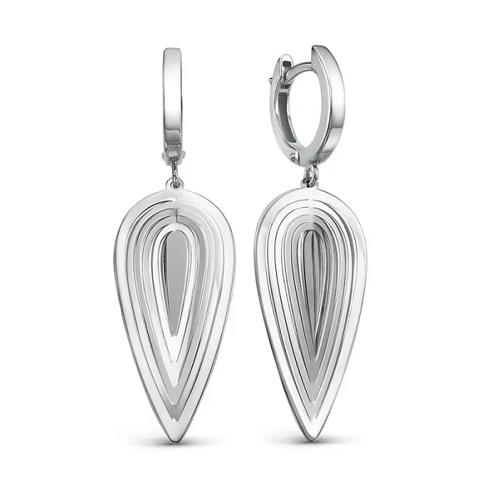 Серьги подвесные из серебра