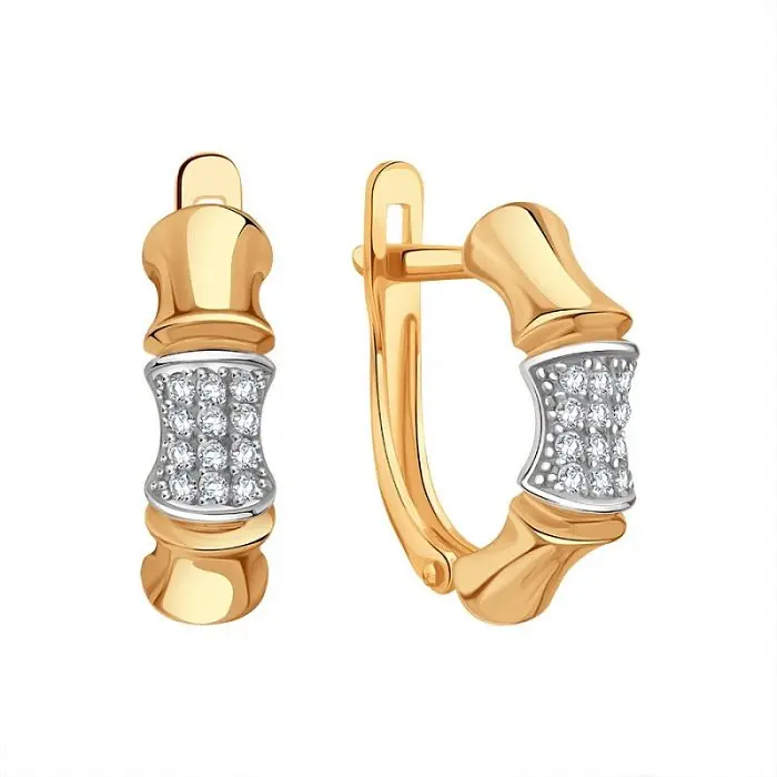 Серьги с английским замком из красного золота