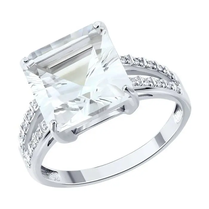 Кольцо декоративное из белого золота