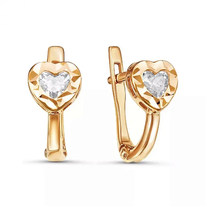 Серьги детские из красного золота