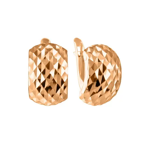 Серьги с английским замком из красного золота