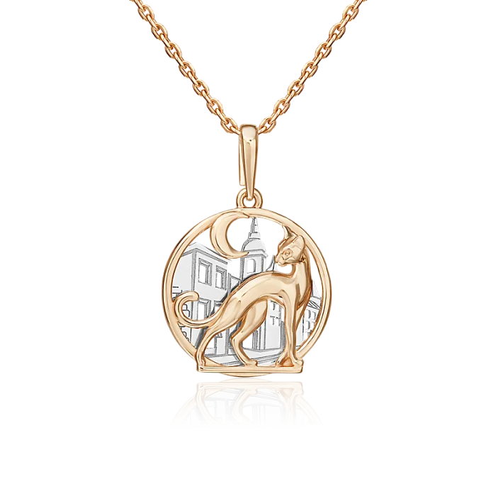 Подвеска декоративная из комбинированного золота