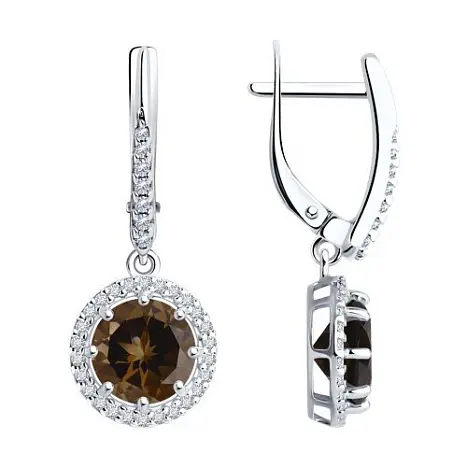 Серьги подвесные из серебра