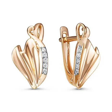 Серьги с английским замком из красного золота