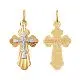 Подвеска крест из комбинированного золота