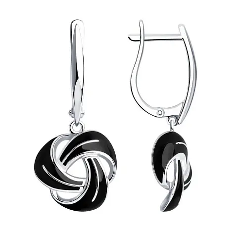 Серьги подвесные из серебра