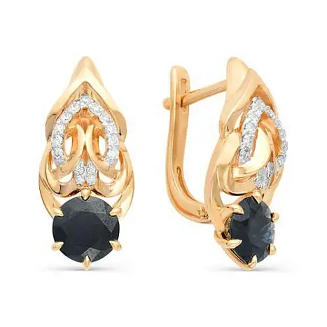 Серьги с английским замком из красного золота