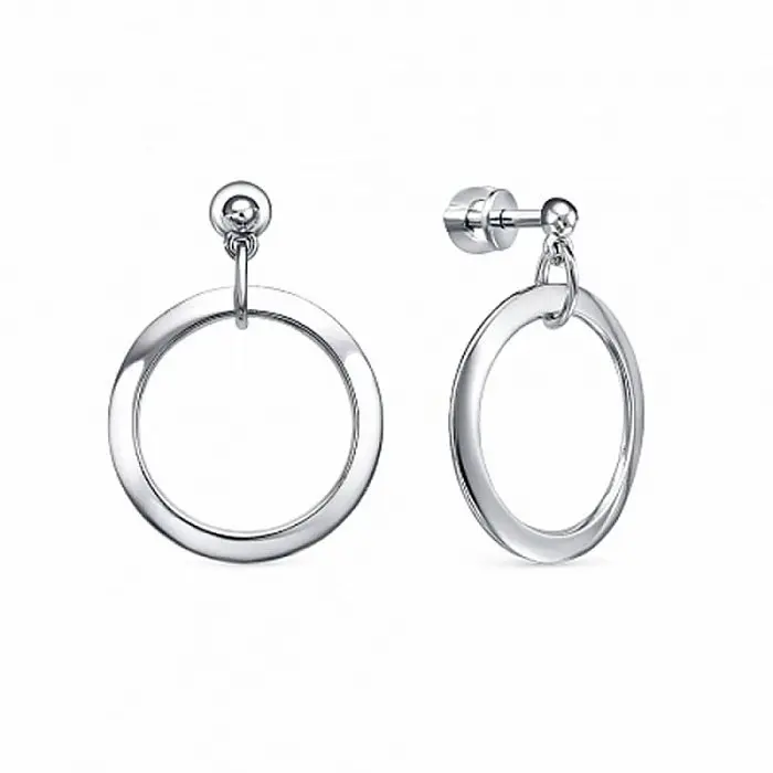 Серьги подвесные из серебра