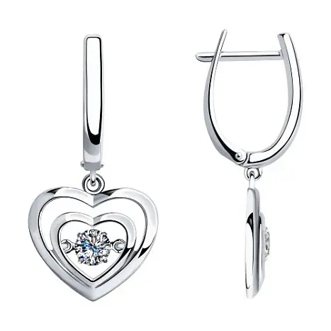 Серьги подвесные из серебра