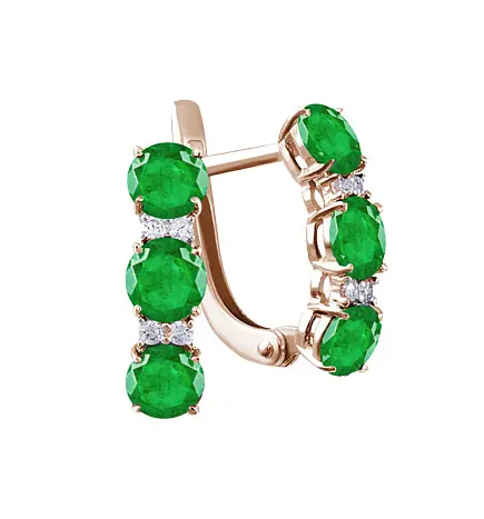 Серьги с английским замком из красного золота
