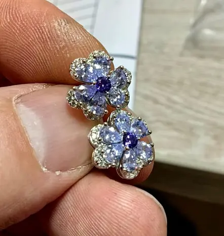 Серьги пуссеты из серебра