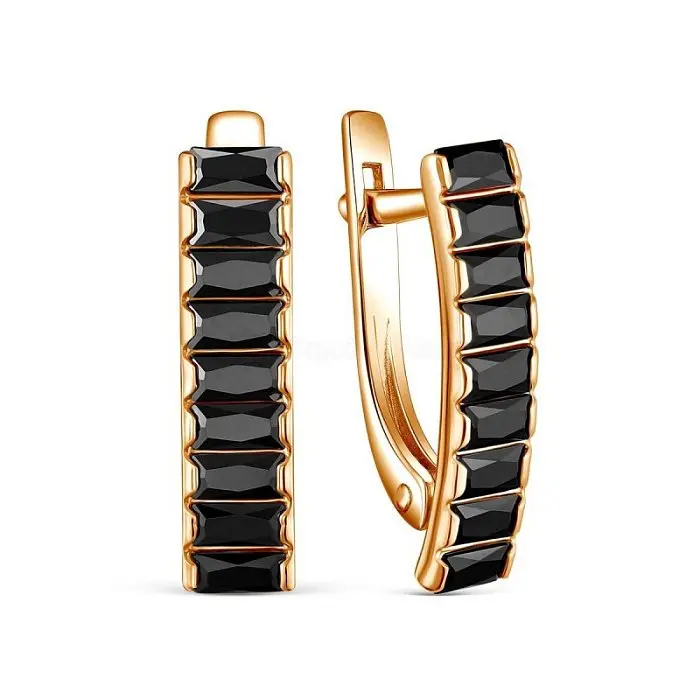 Серьги с английским замком из позолоты вид 1