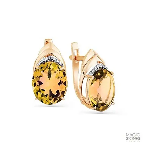 Серьги с английским замком из красного золота