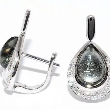 Серьги с английским замком из серебра