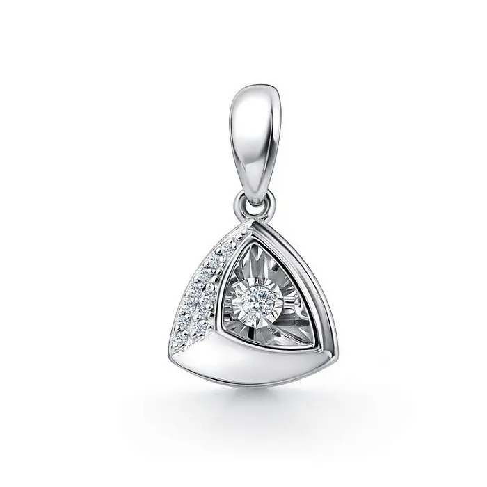 Подвеска бегунок из белого золота вид 1