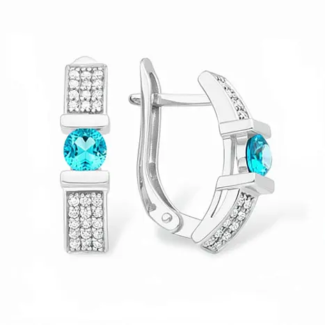 Серьги с английским замком из серебра
