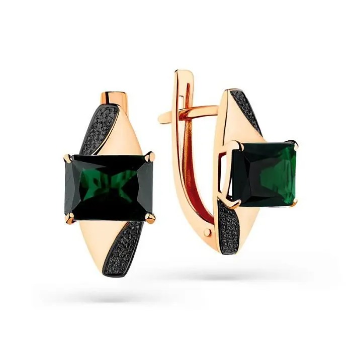 Серьги с английским замком из красного золота