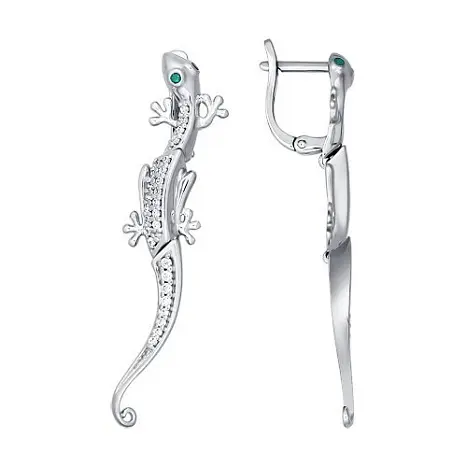 Серьги подвесные из серебра