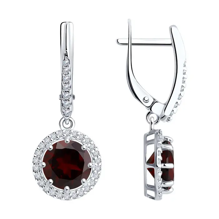 Серьги подвесные из серебра