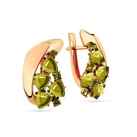 Серьги с английским замком из красного золота