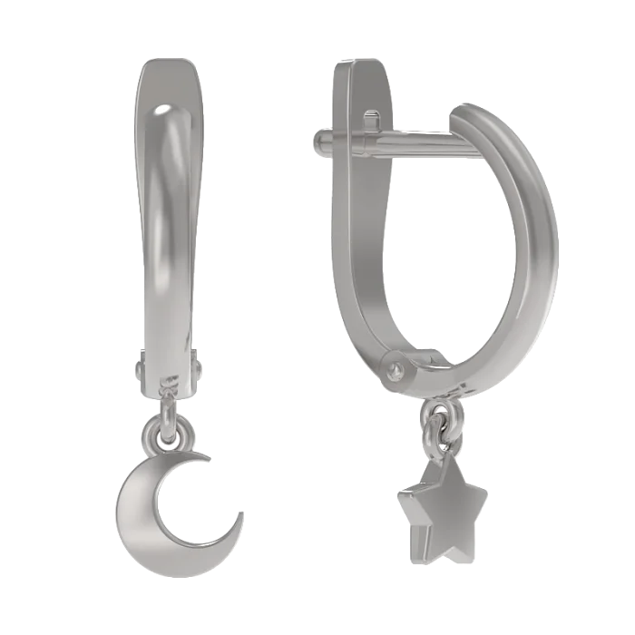 Серьги подвесные из серебра