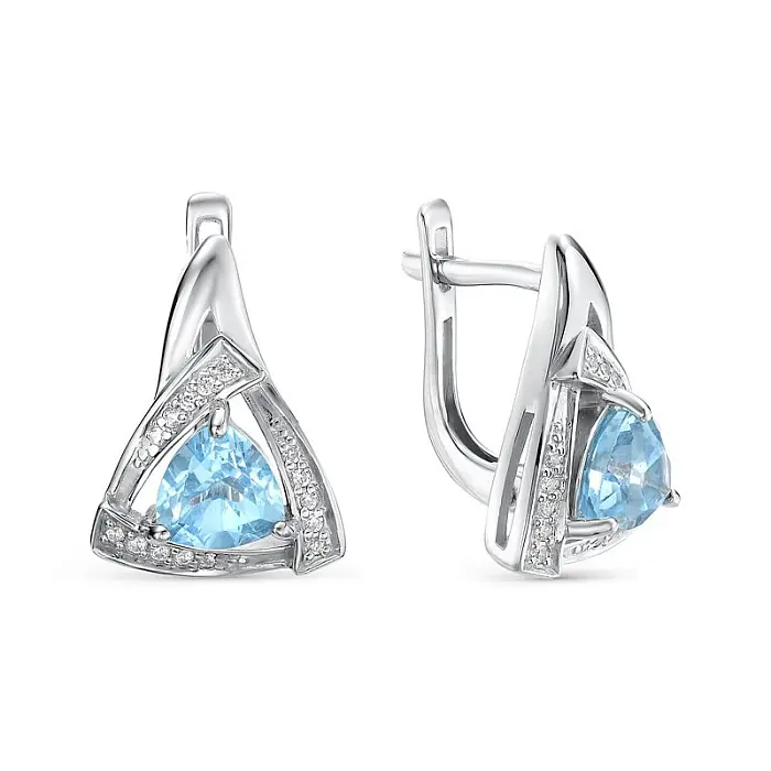 Серьги с английским замком из серебра