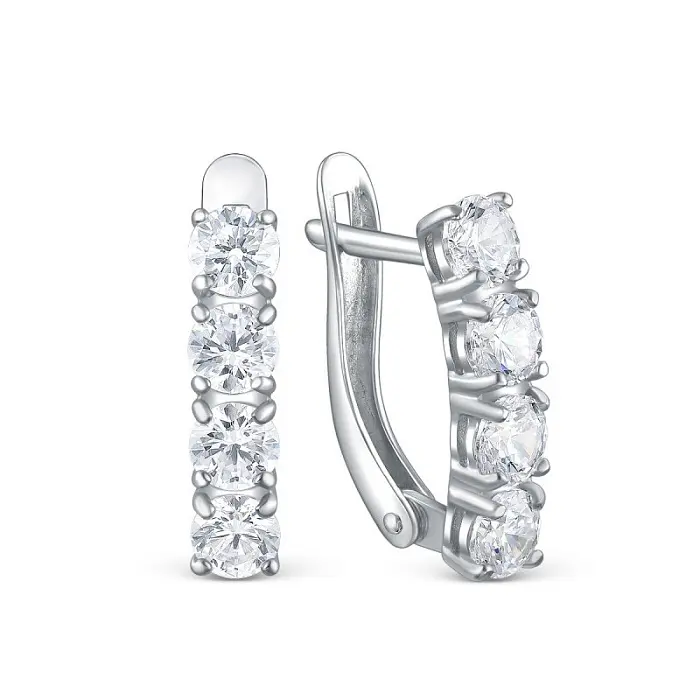 Серьги с английским замком из серебра