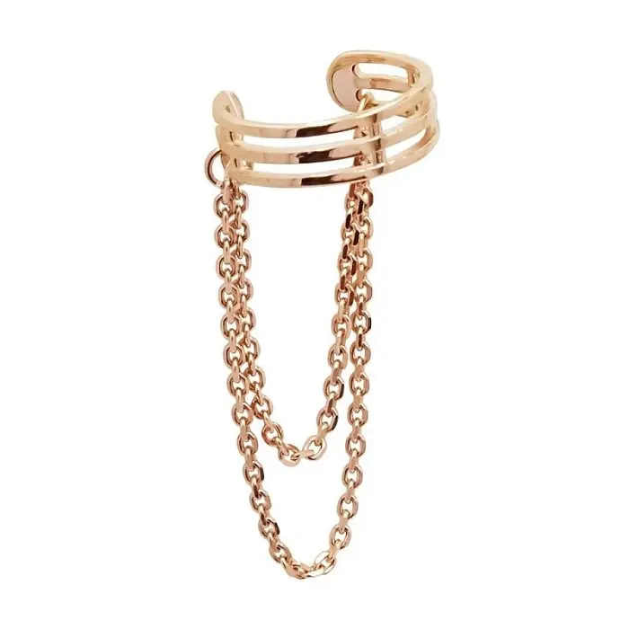 Серьги одиночные из красного золота